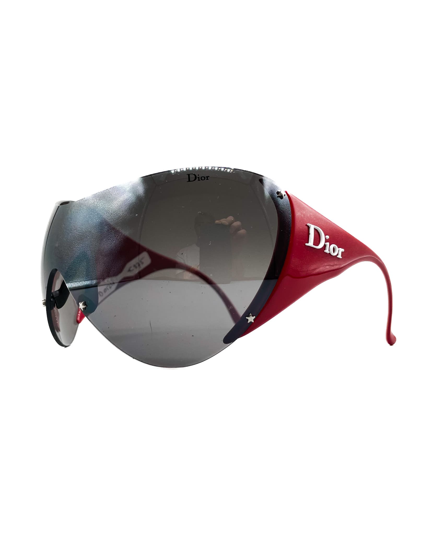 vintage christian dior ski mask y2k 00s iconic red grey lens dior ski 52